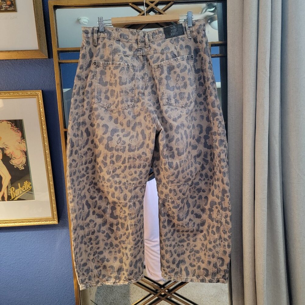 Free People We The Free Good Luck Printed Barrel Jeans - Picture 7 of 7